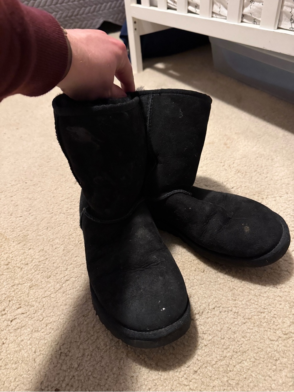 UGG Black Short Sheepskin Boots
